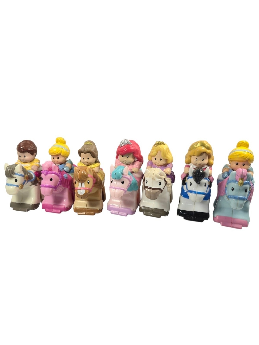 RARE Lot Of 7 Little People Disney  KLIP KLOP HORSES ARIEL PRINCE CHARMING